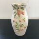 Vase decorated with strawberries in slip