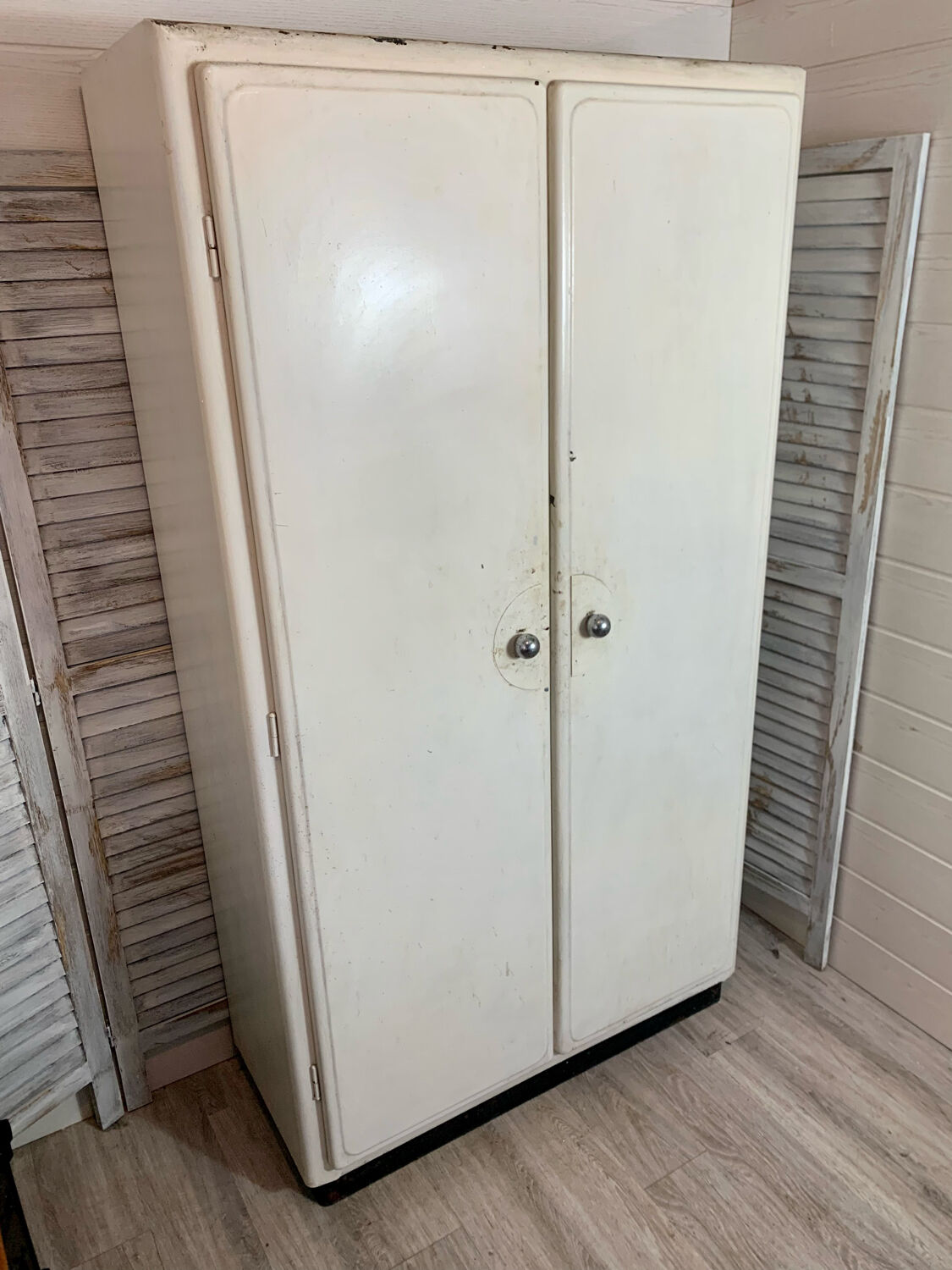Vintage industrial style metal cabinet