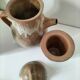 Vintage stoneware country house brunch service – teapot and bowls