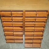 Industrial metal chest of drawers with 30 drawers.