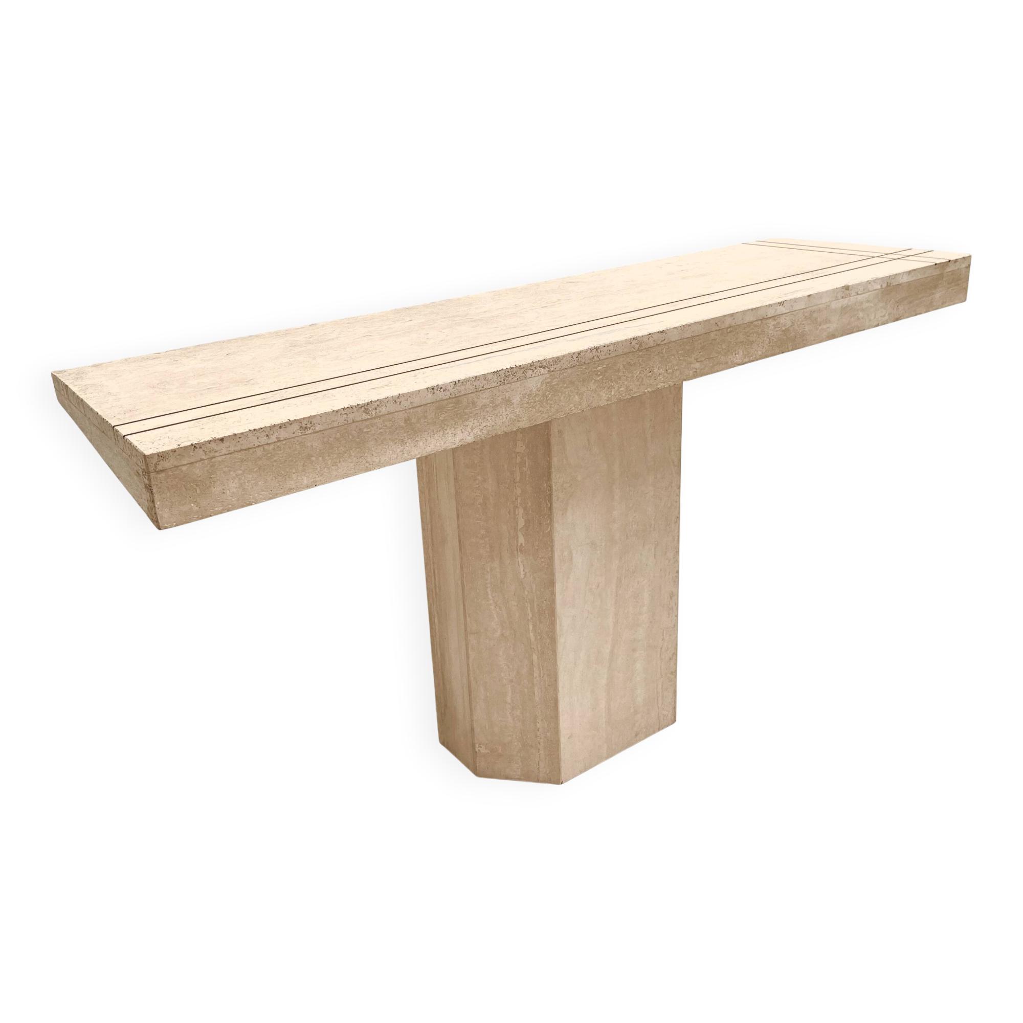 Travertine console 1960's Italy