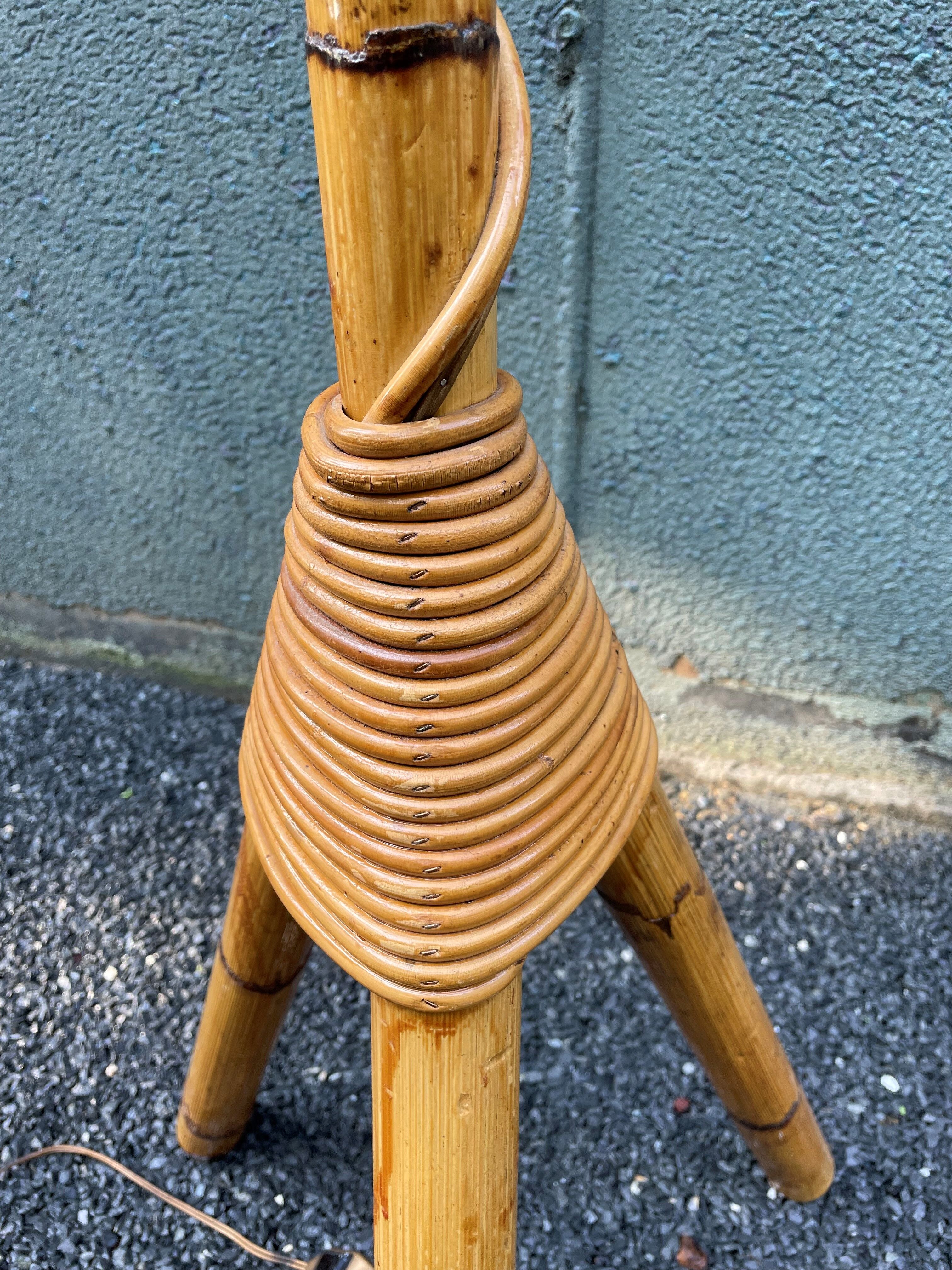 Vintage rattan floor lamp