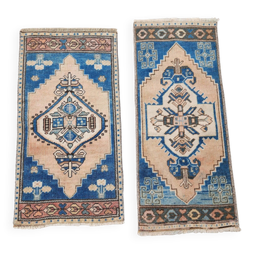 Lot de 2 tapis turcs vintage faits main