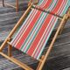 Pair of deckchairs, bayadere fabric, 1970