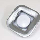 Square white ashtray Ico Parisi, chrome and melamine by Lamperti, Italy, 1970s.