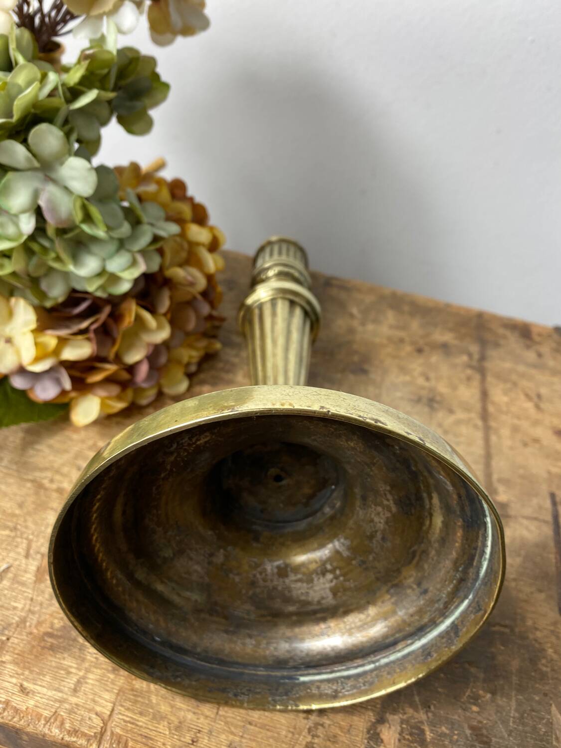 Antique brass candle holder