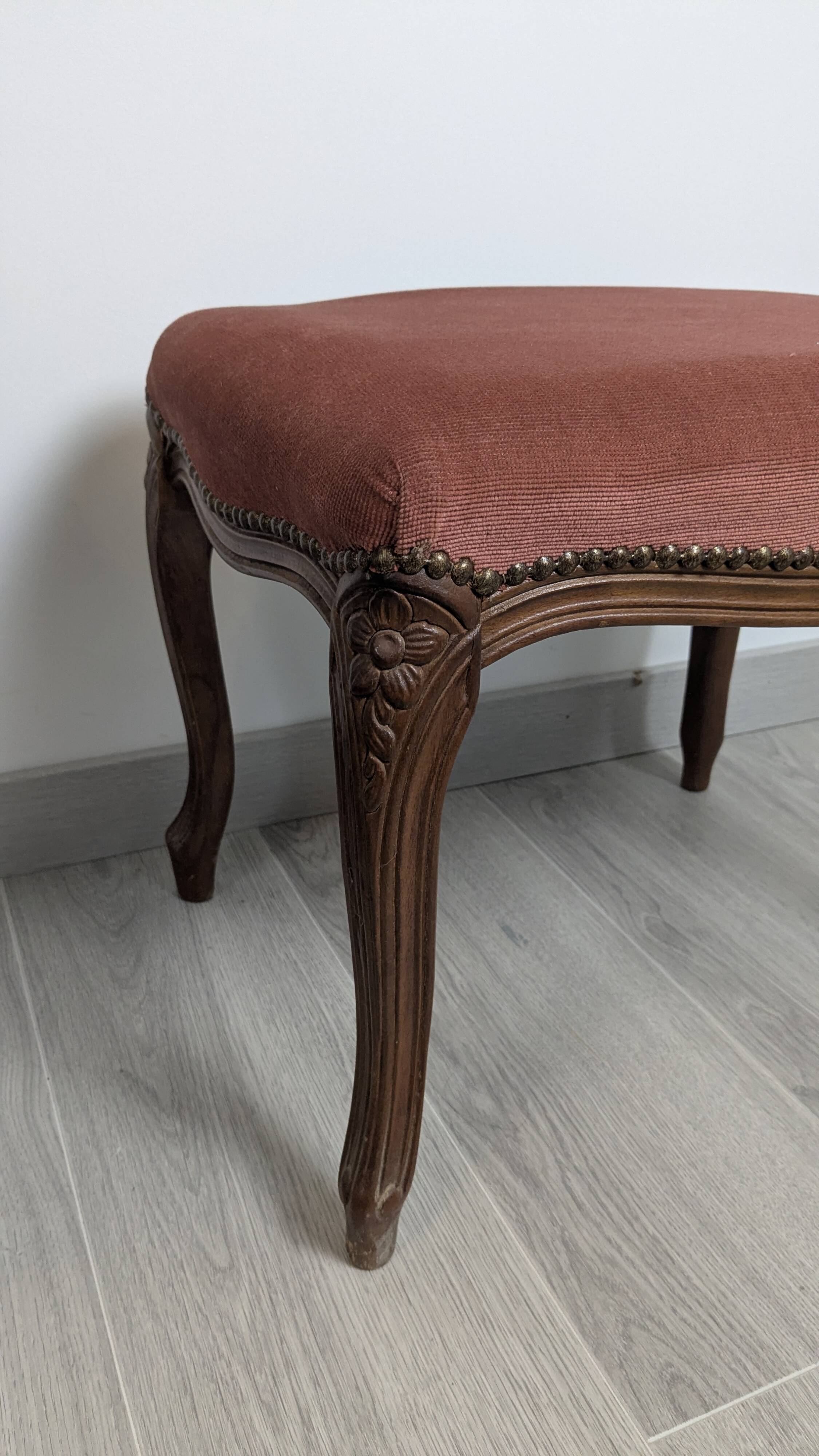 Louis XV stool — elegant curves and warm patina