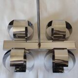 Space Age 4-light chandelier in chrome metal, 1970s
