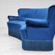 Canapé danois 3 places en velours bleu et hêtre, années 1960