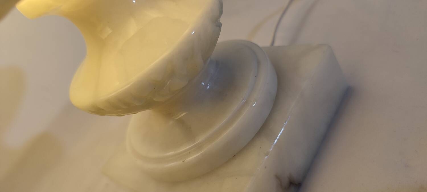 Par de lámparas de mármol. España, 1960s.