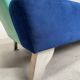 Memphis Style 2-Seat Sofa in Blue Microfibre Fabric, Postmodern 1980s Era