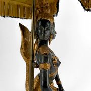 Sculptural Lamp in Bronze with double green and gold patina, Suvannamaccha