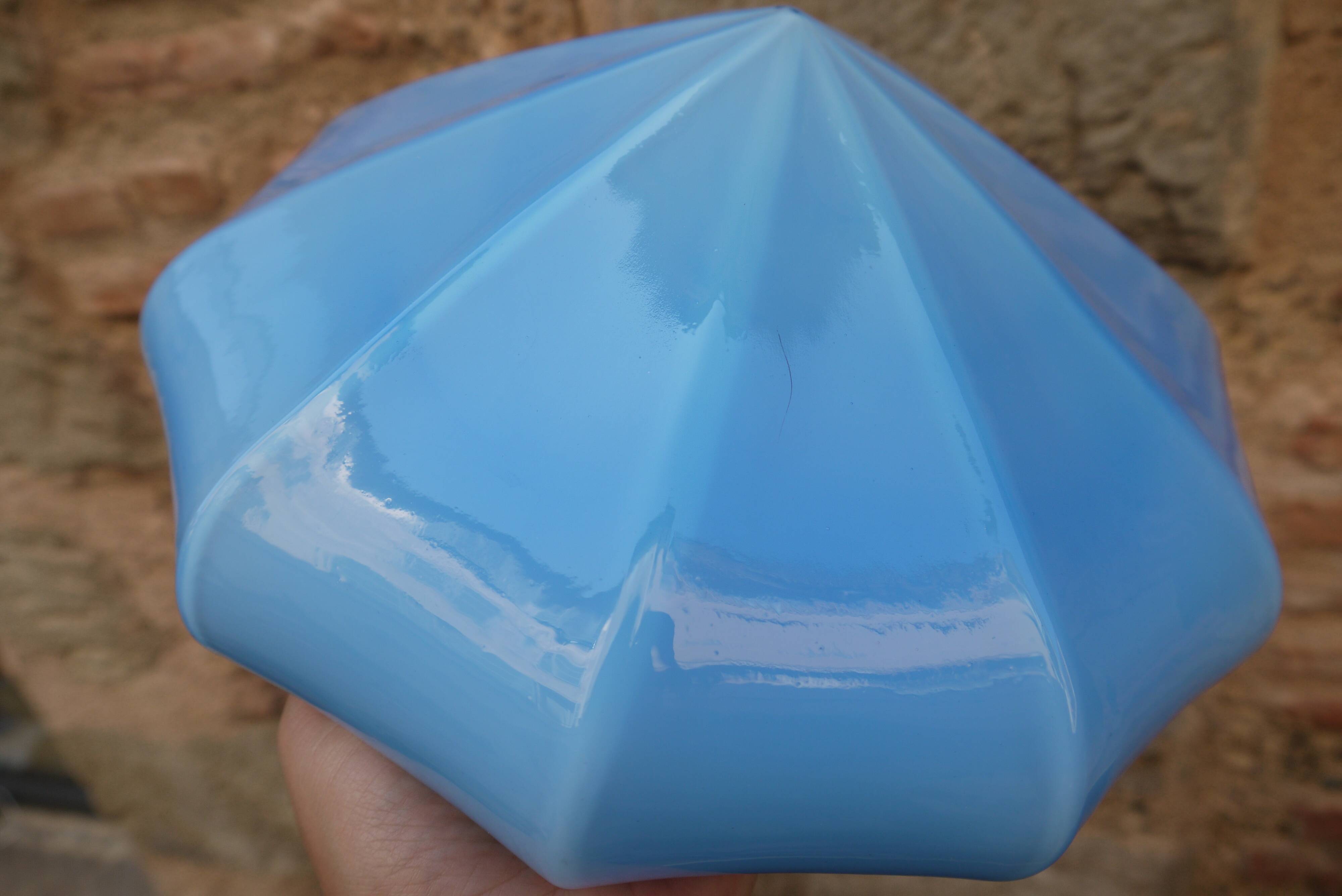 Blue glass diamond globe