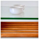 Table d'appoint en bois et verre