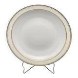 Plat rond creux en porcelaine de Limoges liseré jaune et doré