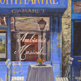 Paris Cafe 'Au Vieux Montmartre' - Oil on Canvas