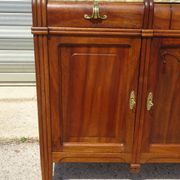 Enfilade Art Déco en noyer et plateau en marbre