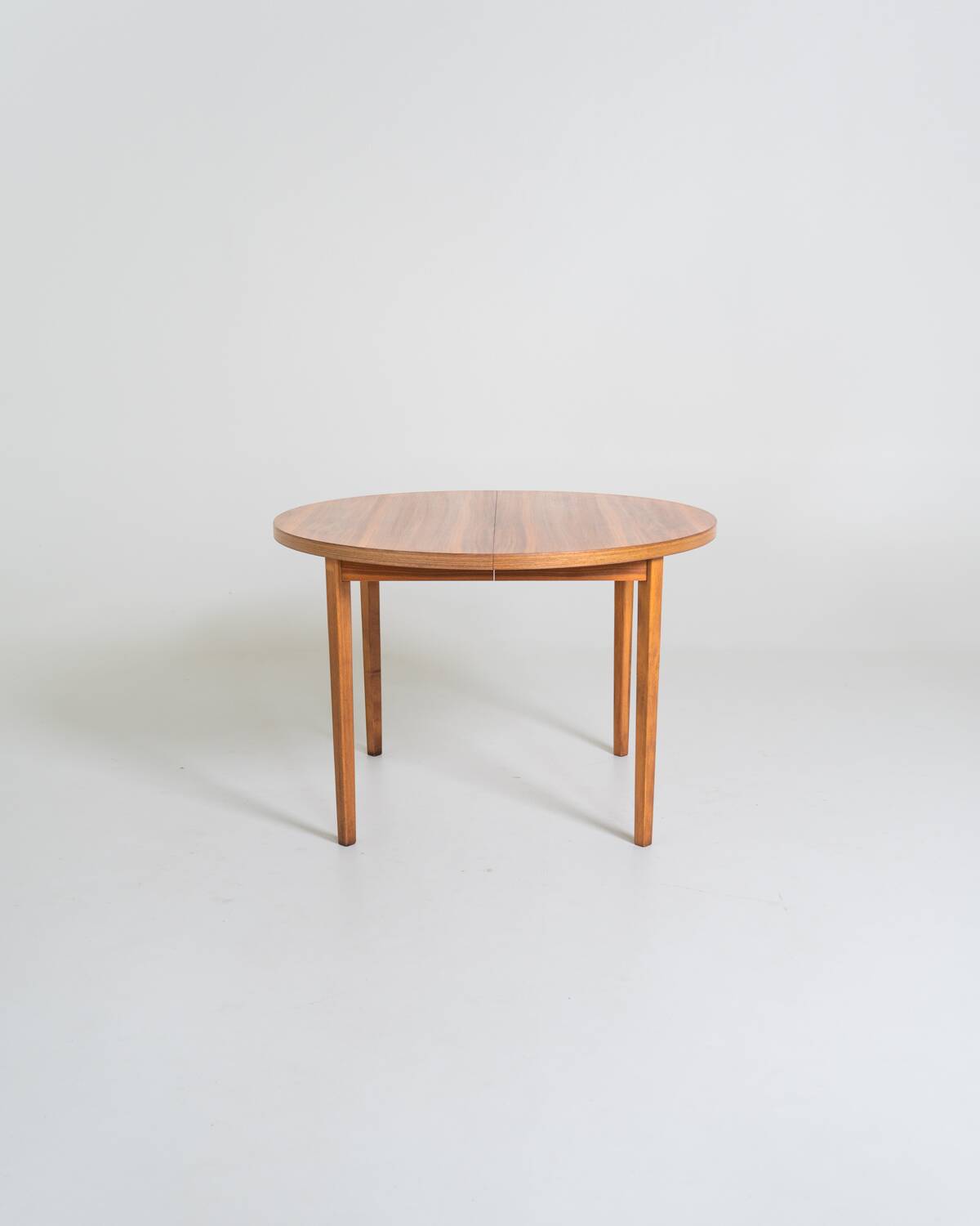 Round extendable walnut dining table, Sweden, 1960s