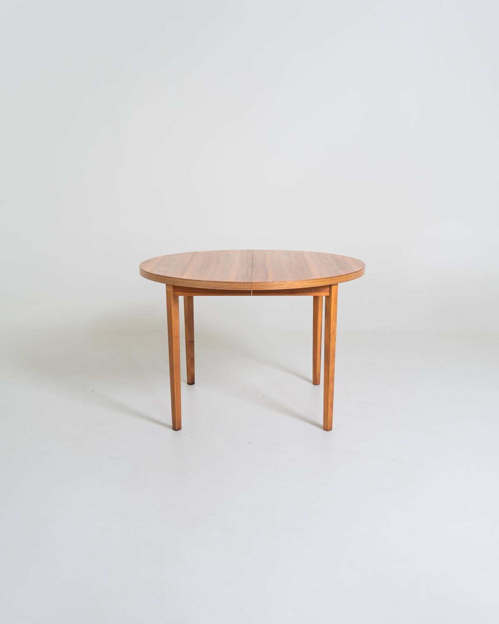 Round extendable walnut dining table, Sweden, 1960s