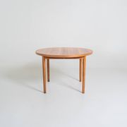 Round extendable walnut dining table, Sweden, 1960s