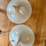 Pair of vintage mushroom pendant lights