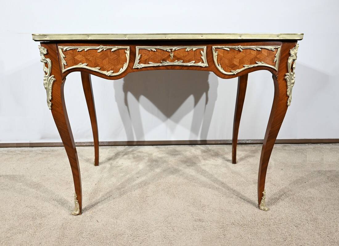 Rosewood and Marquetry Desk Table, Louis XV style – Early 20th century