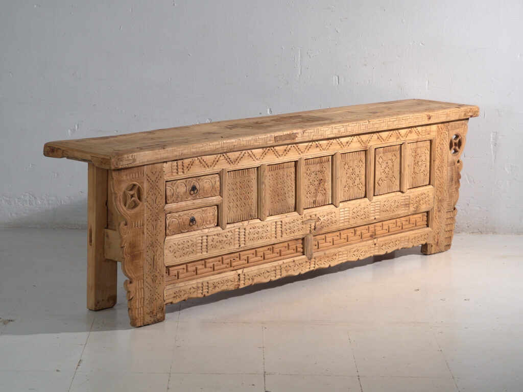 Antique carved buffet in fir wood – China, circa 1930