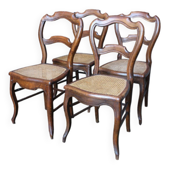 4 Louis Philippe cane chairs