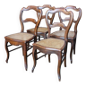 4 chaises cannées Louis Philippe