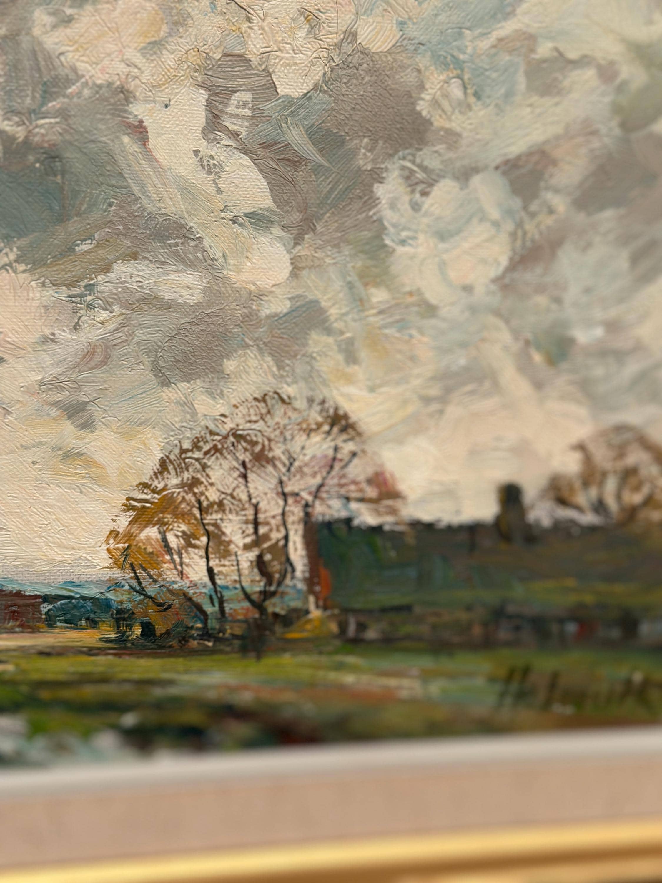 Huile sur toile scandinave – « Campagne » par Holmult