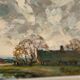 Huile sur toile scandinave – « Campagne » par Holmult