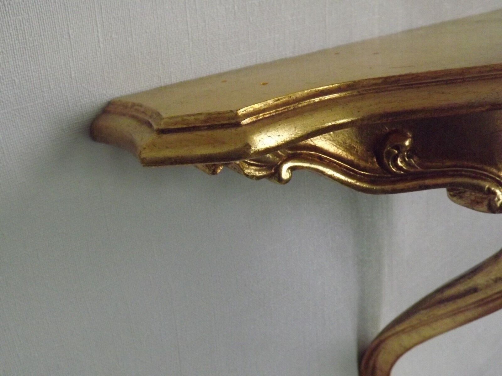 French vintage regency style gold resin half round console wall table 4022