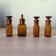 Set of 4 old small glass bottles iodine dye with cap