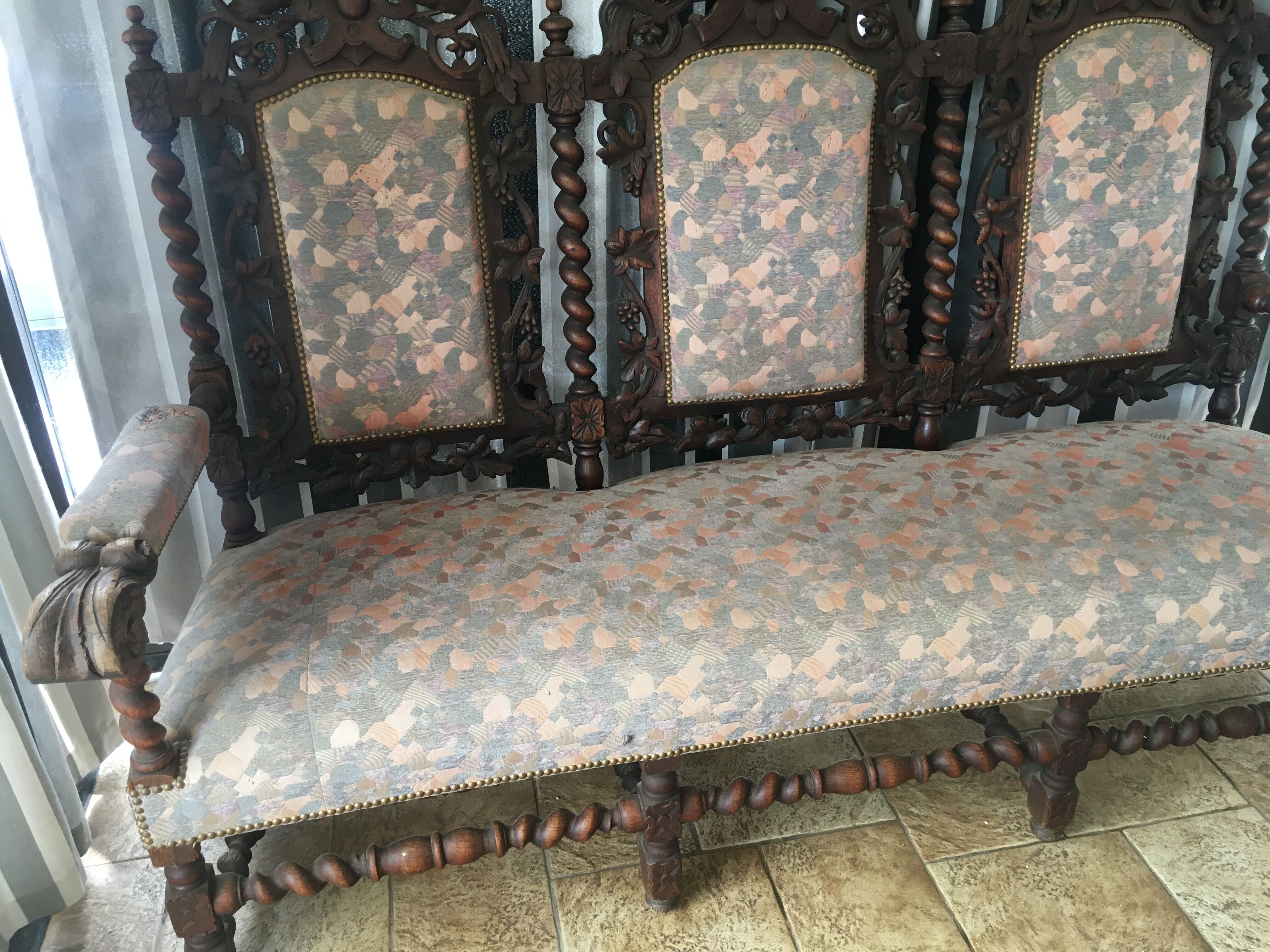 Louis XIII oak sofa