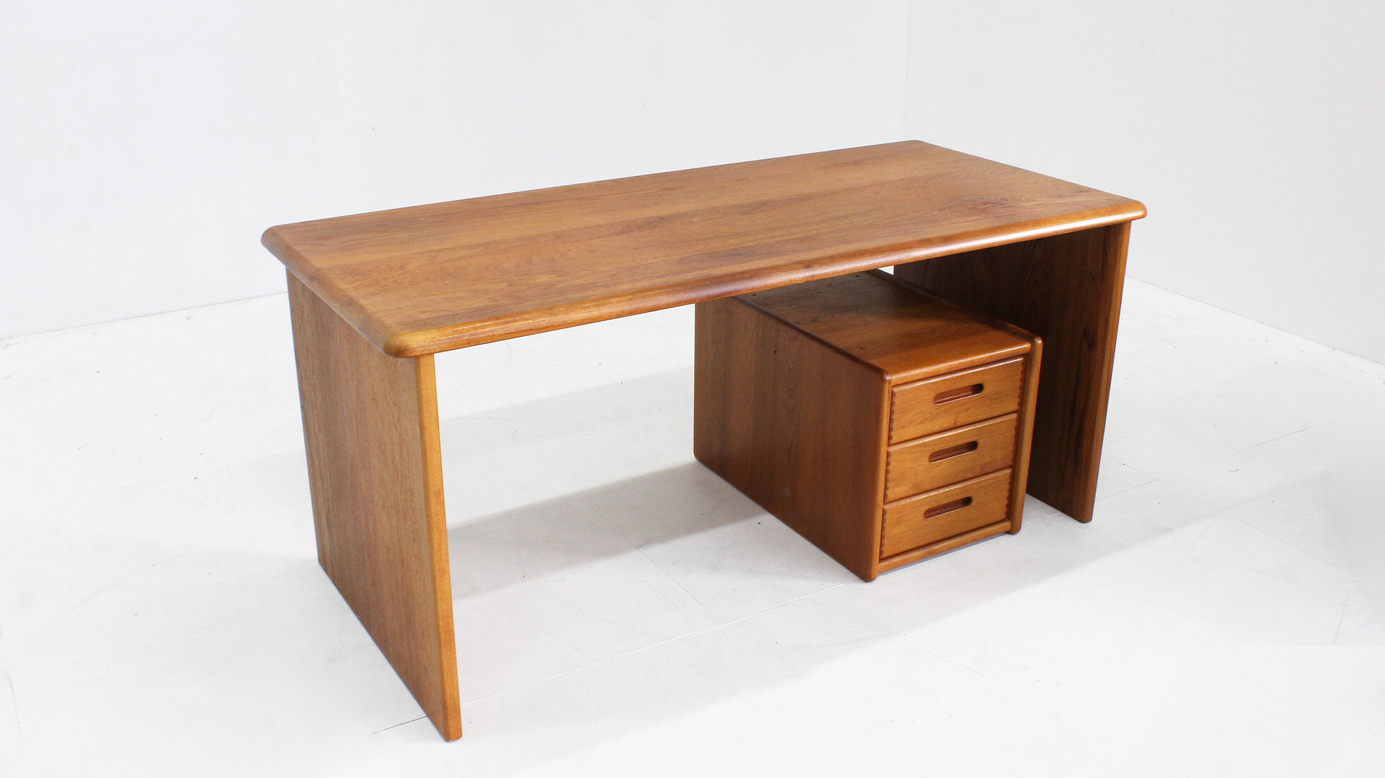 Vintage Danish solid teak desk 1960s