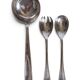Silver-plated serving utensils - ladle, salad servers