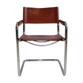 Chair leather, brown, Matteo Grassi