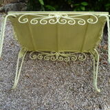 Ceramic tile coffee table & vintage wrought iron base