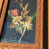 Vintage Cana of dried flowers with Edelweiss