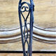 Antique Art Deco lamp from the 1930s, wrought iron with a blue basin in the Ezan style.
