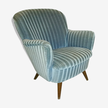 Organic 50 60 years club Chair grey blue Italian design