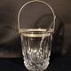 Crystal ice bucket and stainless steel spoon