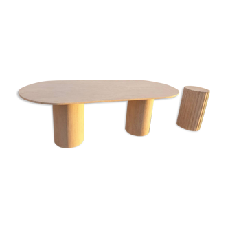 Travertine dining table