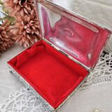 Lot De 2 Boîtes à Bijoux Anciennes En Métal Argenté - Intérieur Rouge Velours (occasion)