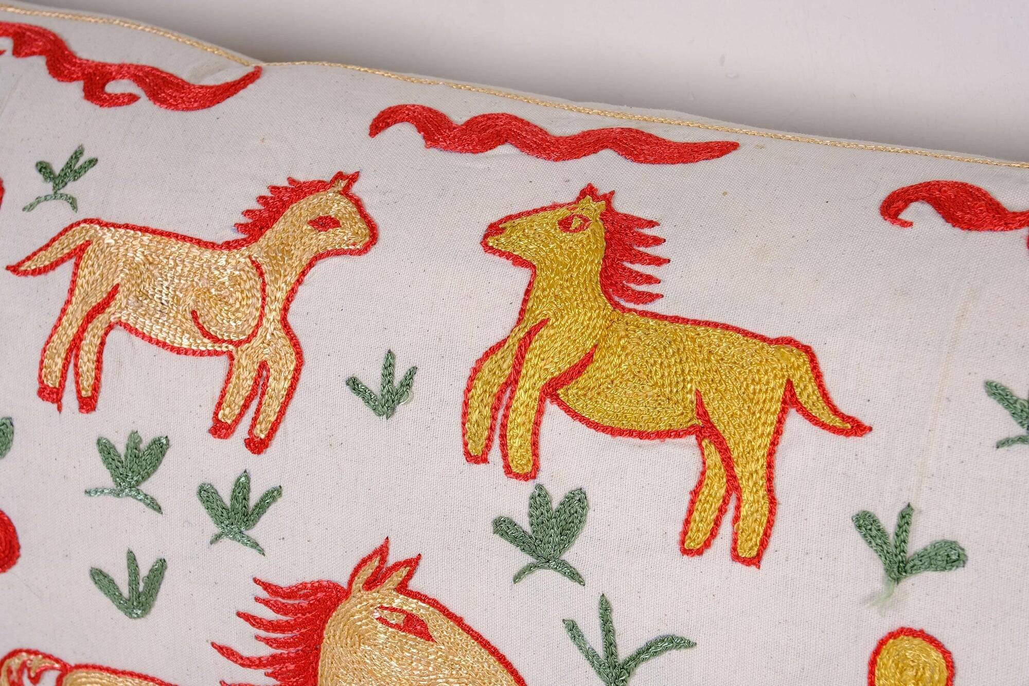 Vintage embroidered cushion cover 46x152 cm