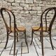 Pair of Thonet austria Nr 18 curved wood bistro chairs