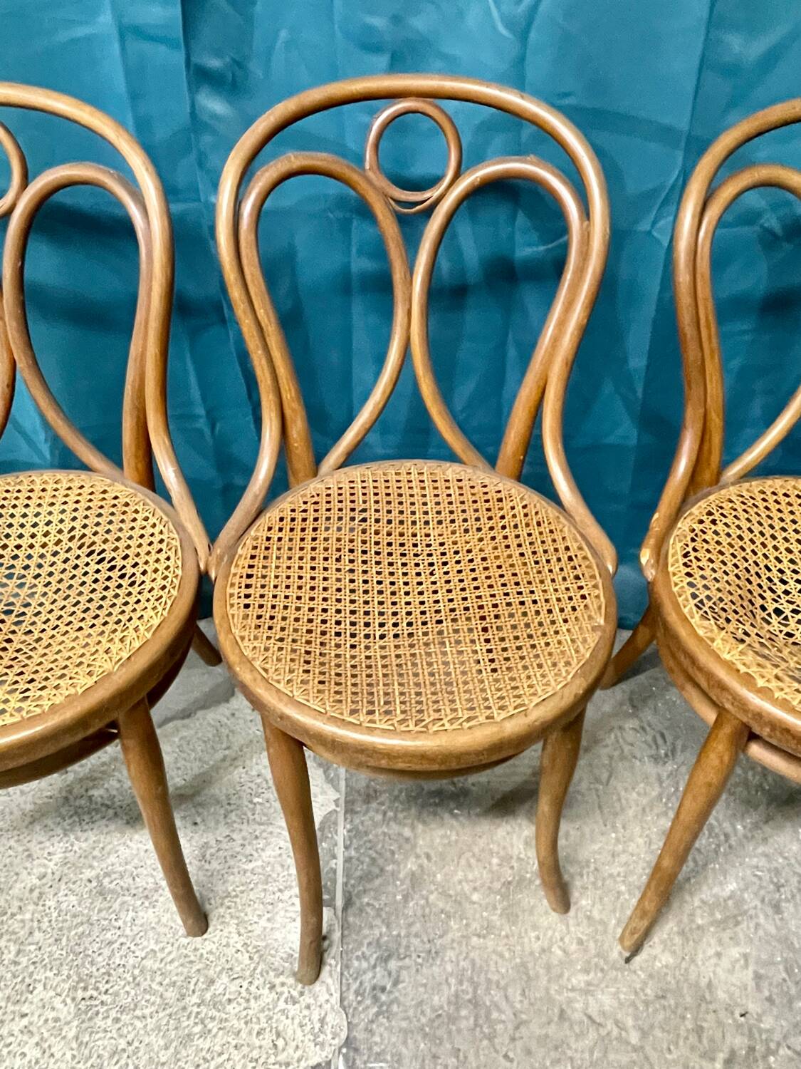 4 chaises thonet n 19 de bistrot bois courbé