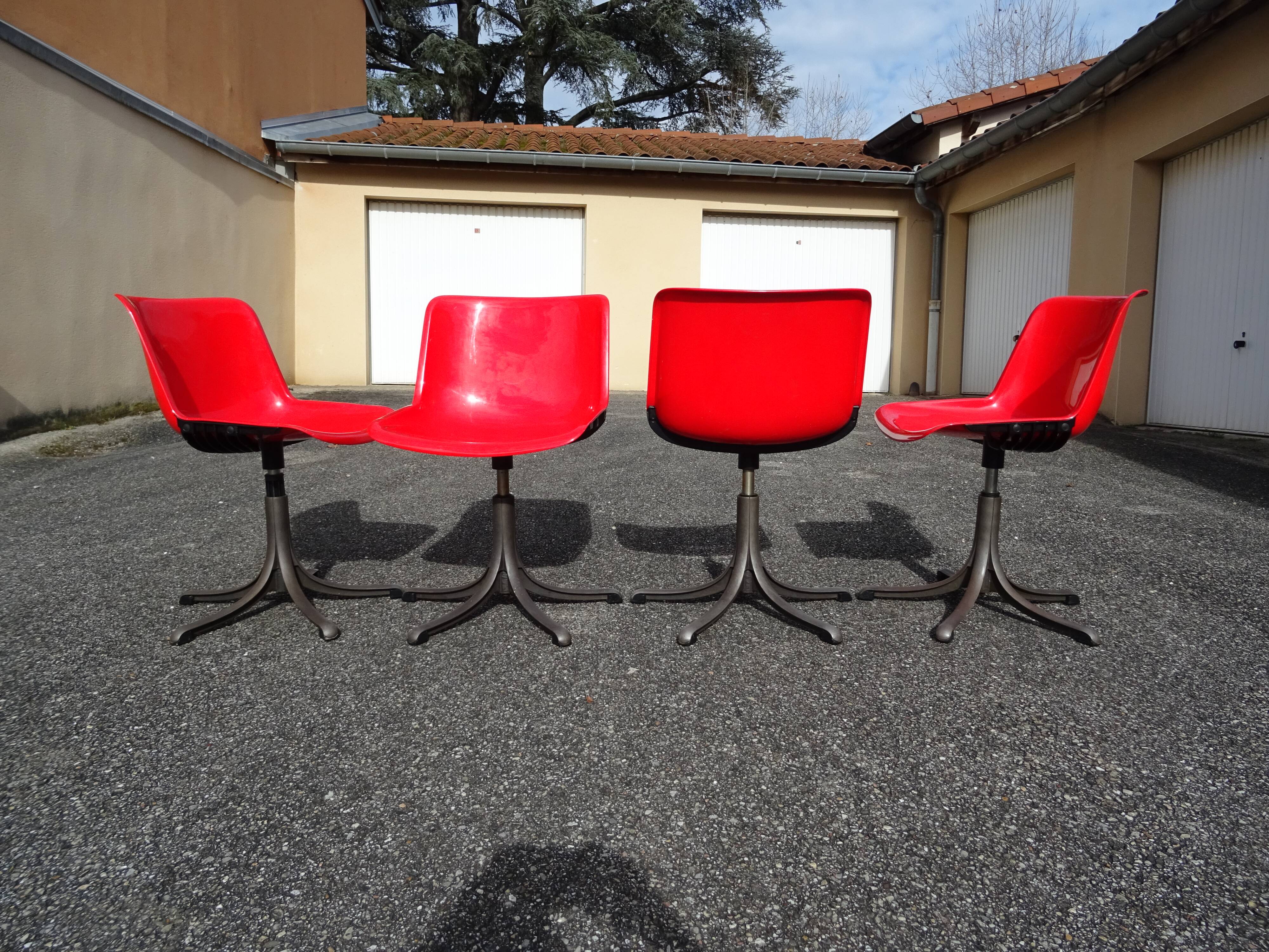 4 Modus chairs designed by Osvaldo Borsani for Tecno vintage