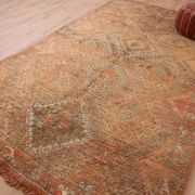 Peach Vintage Moroccan Rug 186 x 329 cm, Berber Wool Rug, Handmade Boho Rug