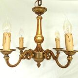 Four Arm Bronze Chandelier.  Bronze Ornate Rococo/Baroque/Louis XV Style Period Lighting